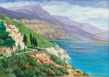 Amalfi Coast, reproduction from original oil by Margaret L. Sweany