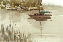Sail Boat at rest (reproduction from original watercolor by Paul J Sweany)