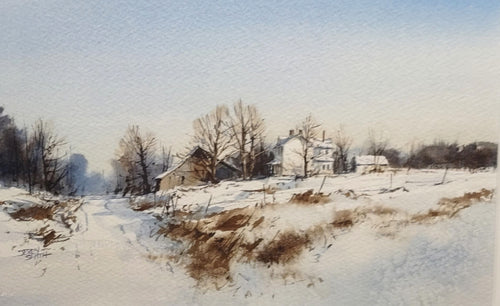 Peaceful Winter Farmscape by Jerry Smith