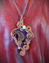 Pendant, hand-wrapped with copper wire by Elizabeth Weiss-Jefferies