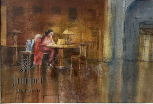 The Student, watercolor by Jacki Frey