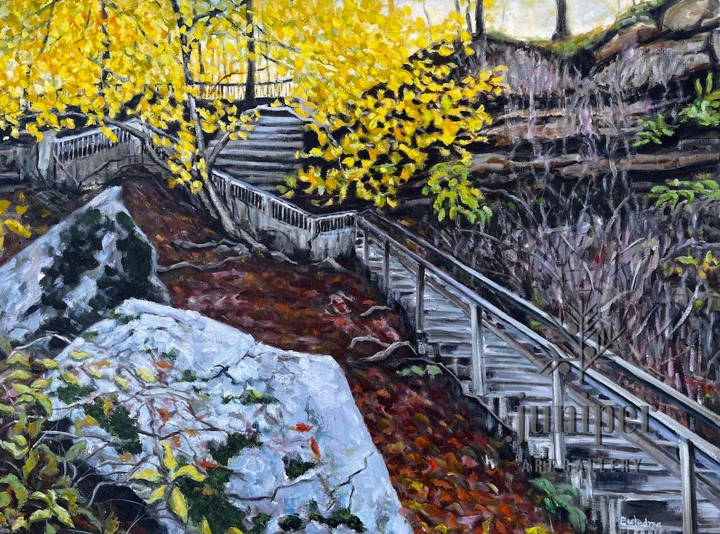 October: Stairs to Trail 3 by Grace (Butedma) Gonso