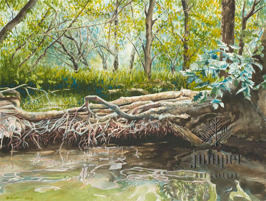 Root Writings, giclee reproduction from an original watercolor by Brian Gordy