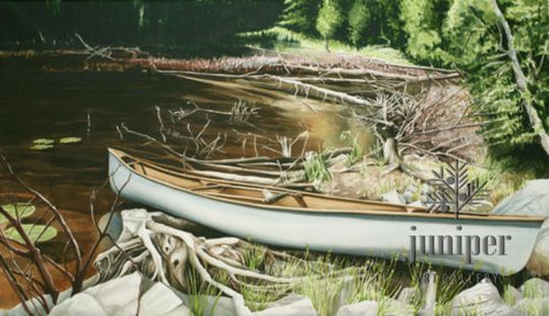 White Canoe l, giclee reproduction from an original watercolor by Brian Gordy