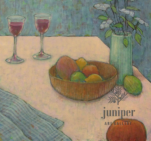 Still Life with Wine Glasses by Keith J. Hampton