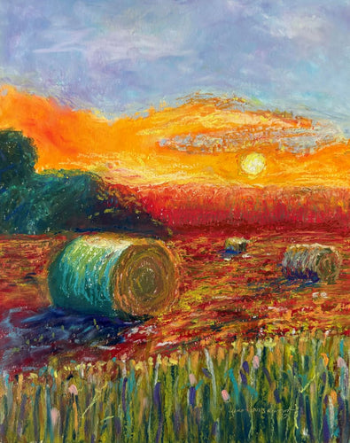 A Few Miles Down Bethel Lane, soft oil pastel painting by Gene Harrawood