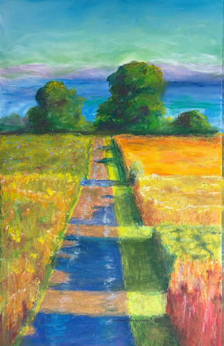 Nature's Shadows, soft oil pastel painting by Gene Harrawood