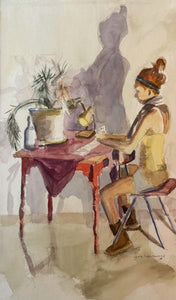 Solitaire, watercolor by Gene Harrawood