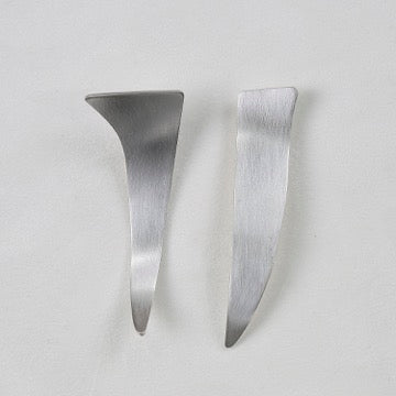 Brushed Sterling Silver Earrings #2 by Dena Hawes
