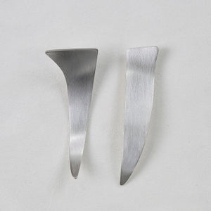 Brushed Sterling Silver Earrings #2 by Dena Hawes