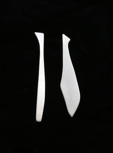 Brushed Sterling Silver Earrings #5 by Dena Hawes
