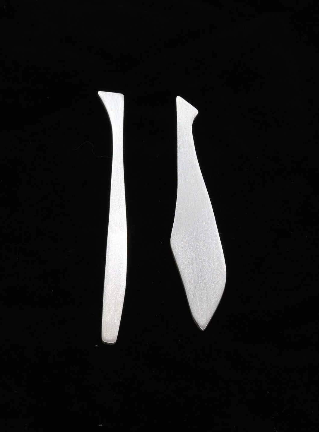 Brushed Sterling Silver Earrings #5 by Dena Hawes
