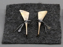 Brass & Silver Wrapped Earrings by Dena Hawes