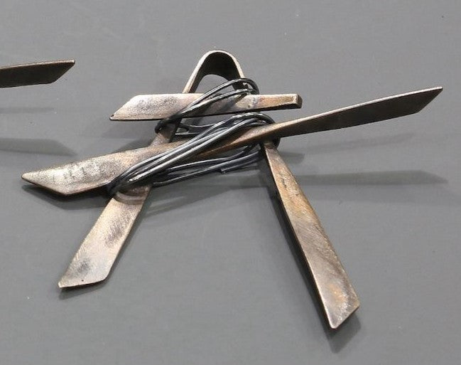 Brass & Silver Wrapped Brooch by Dena Hawes