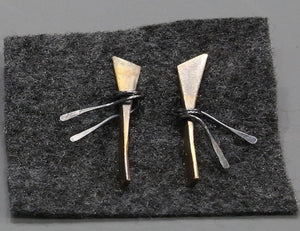 Brass & Silver Wrapped Earrings by Dena Hawes