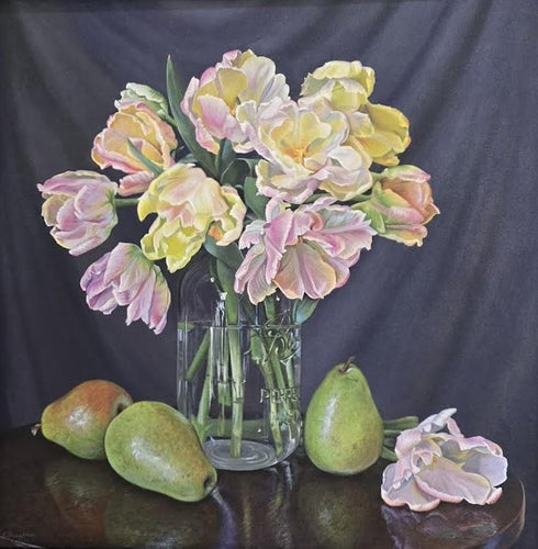 Fancy Tulips and Pears by Kathryn J. Houghton