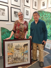 Jaime Sweany & Duan with donated work, Sept 26, 2026