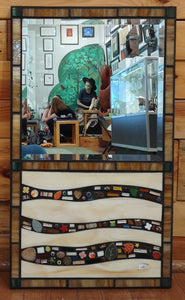 Stained Glass Mirror "Strata" by Ron Schuster
