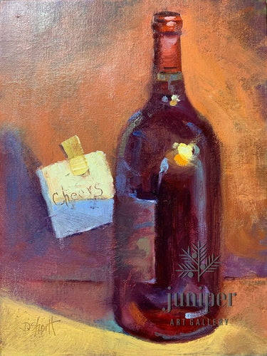 (Unframed) Burgundy Cheers by Donna Shortt