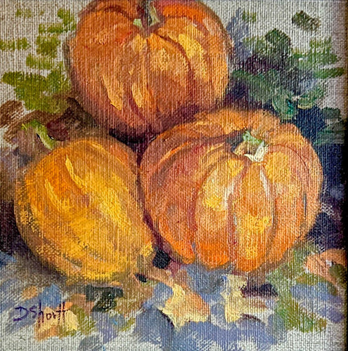 (Unframed) Pumpkin Tumble by Donna Shortt