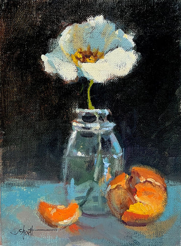 (Unframed) White Poppy by Donna Shortt