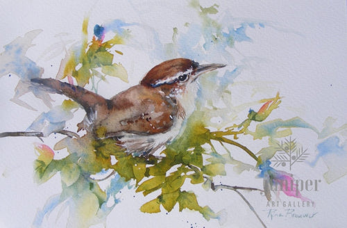 Wren, watercolor by Rena Brouwer