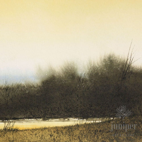 River at Sunset, watercolor by Allen Hutton