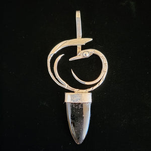 Sterling silver bird pendant with black onyx stone by Tim Terry
