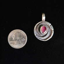 Sterling silver (round) pendant with carnelian stone by Tim Terry