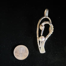 Sterling silver bird pendant with fresh water pearl by Tim Terry
