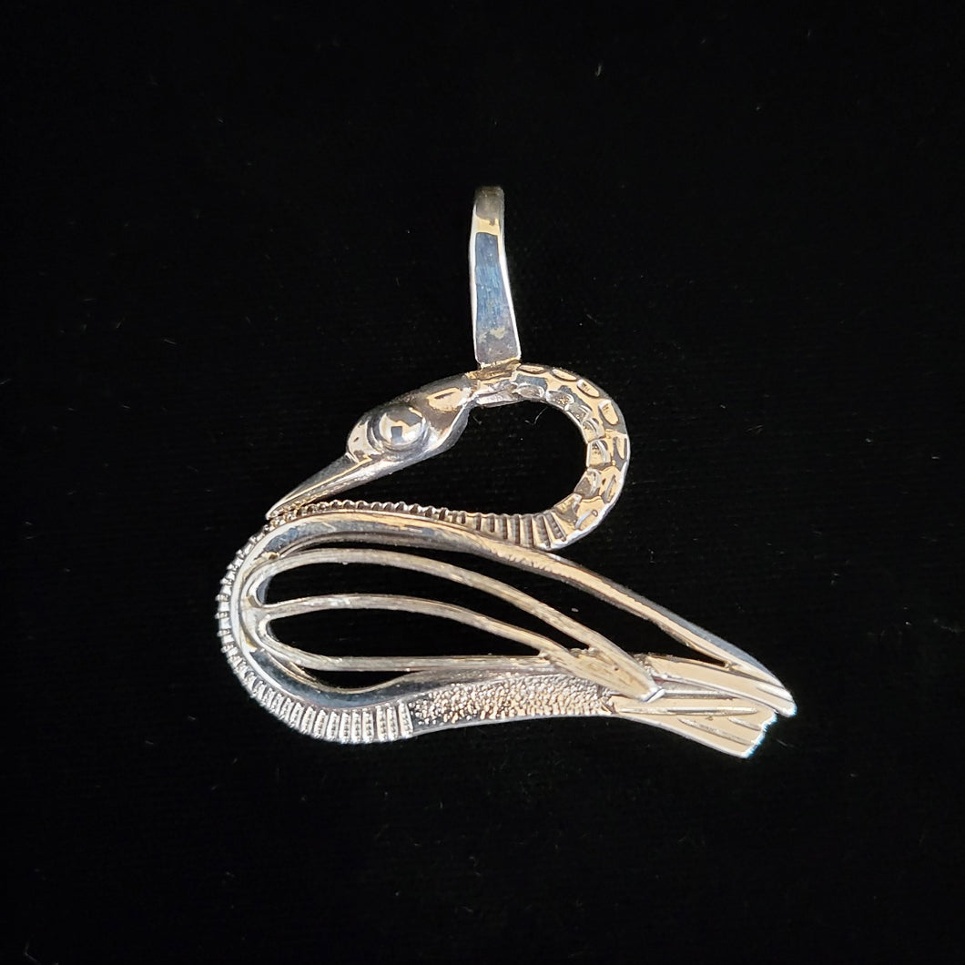 Sterling silver swan pendant by Tim Terry