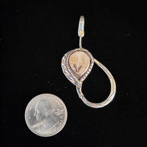 Sterling silver pendant with dendritic agate by artist Tim Terry