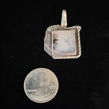 Sterling silver pendant with dendritic agate (square) by artist Tim Terry