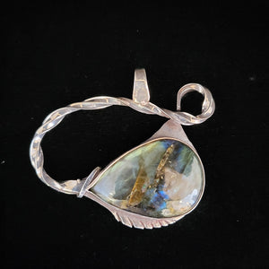 Sterling silver pendant with labradorite stone by artist Tim Terry