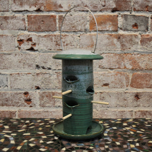 6 perch ceramic bird feeder by Art Baird