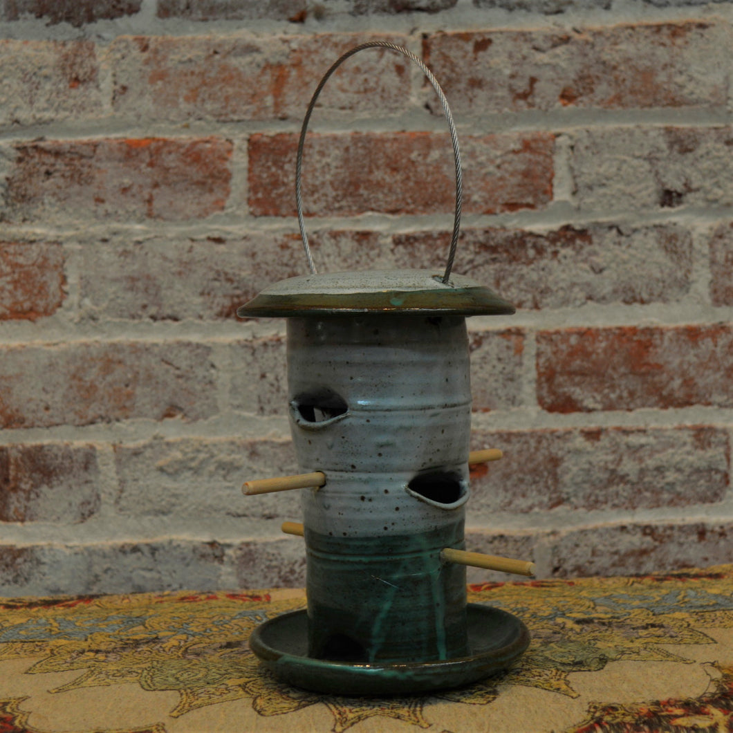 4 perch ceramic bird feeder by Art Baird