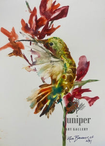 Hummingbird, watercolor by Rena Brouwer