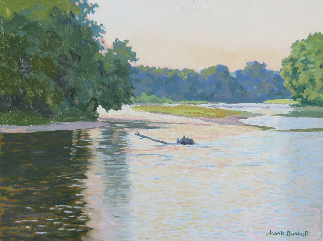On the River, oil painting by Mark Burkett