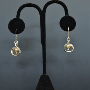  Sterling silver & brass earrings by Lee Cohn