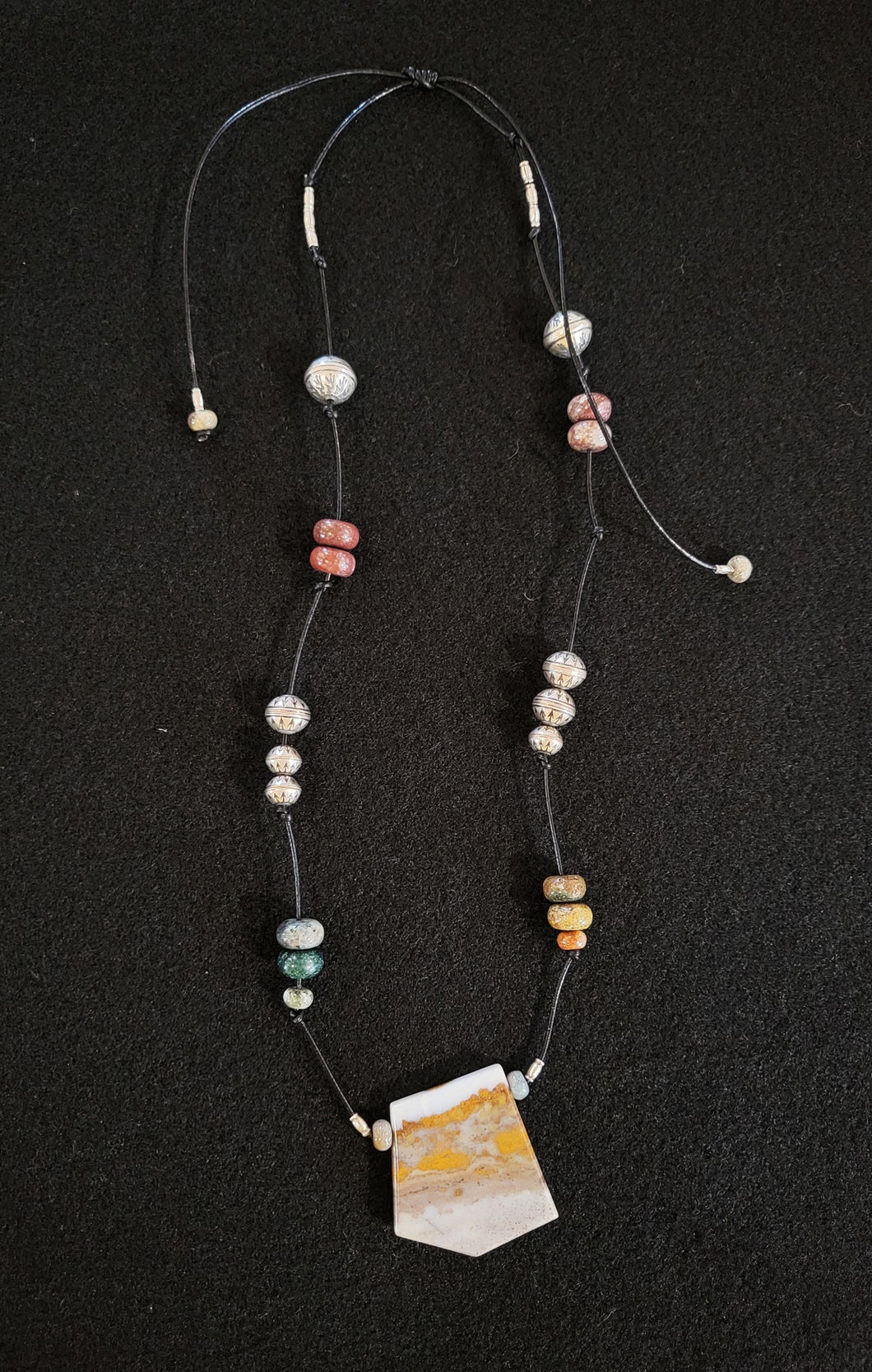 Handcrafted ocean jasper necklace by Dayana Ferrera 