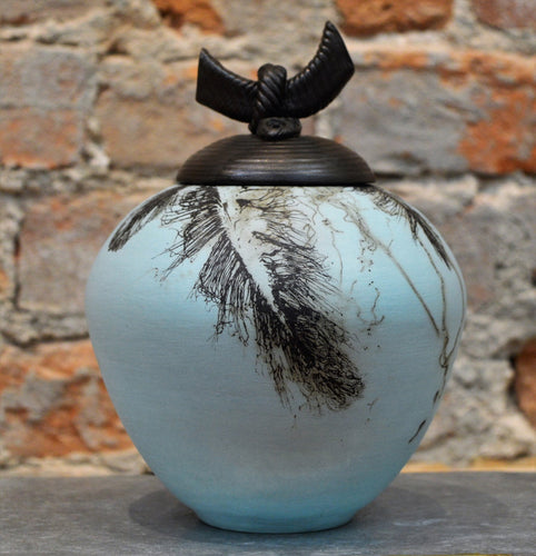 Feathers & Horsehair Lidded Vessel by Christine Davis