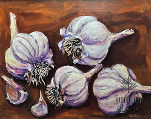 Purple Italian (Garlic), oil painting on canvas by Grace (Butedma) Gonso