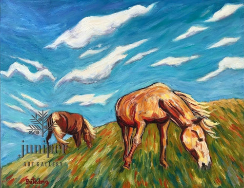 Horses on Windy Hill by Grace (Butedma) Gonso
