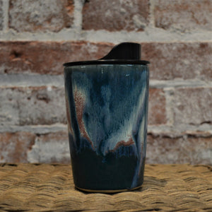 12 oz Ceramic Travel Mug (Sea Shell Glaze) by Hannah Martin