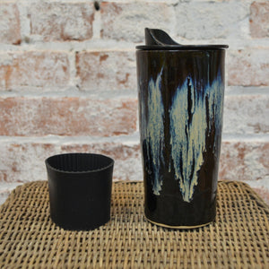 20 oz Ceramic Travel Mug (Northern Lights Glaze) by Hannah Martin