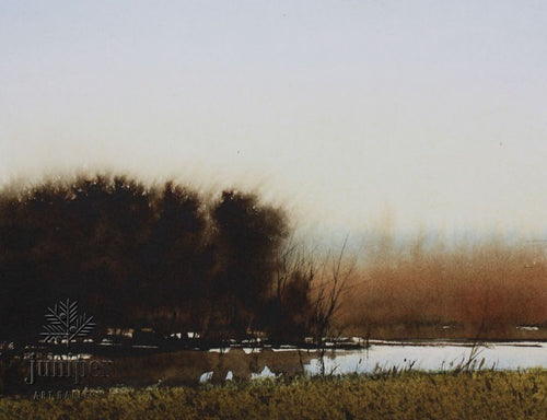 River Bend Autumn, watercolor by Allen Hutton