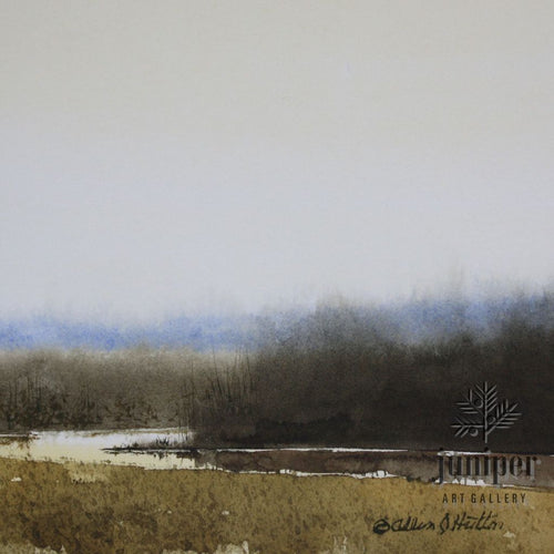 River Bend in Fall, watercolor by Allen Hutton