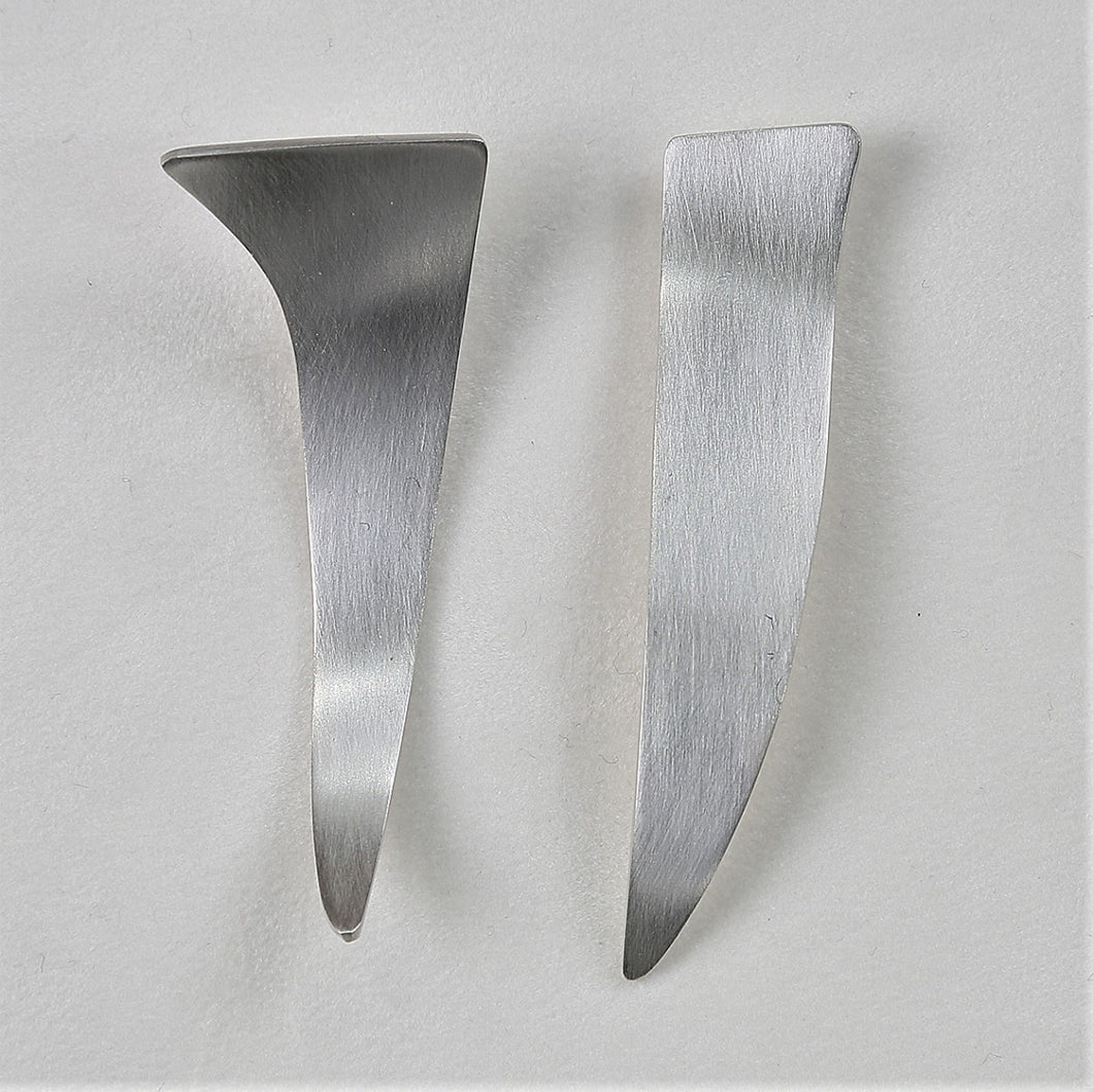 Brushed Sterling Silver Earrings by Dena Hawes