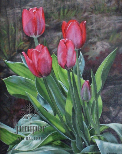 Five Red Tulips by Kathryn J. Houghton