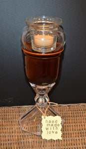 LF24 - Upcycled Vintage Ceramic & Glass Candle Holder